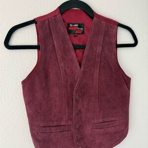 American Vintage Burgundy Suede Waistcoat Vest